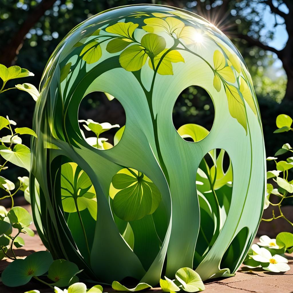 Sunlit Petals and Twisting Vines Image