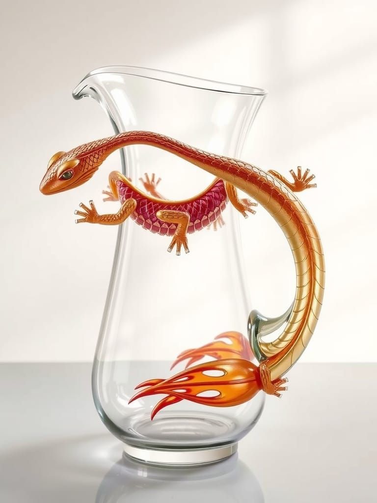 Salamander glass pitcher