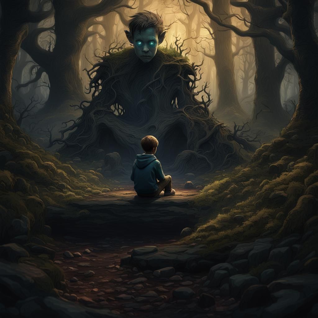 Creepy Whimsical Forest: Dark Matte Painting