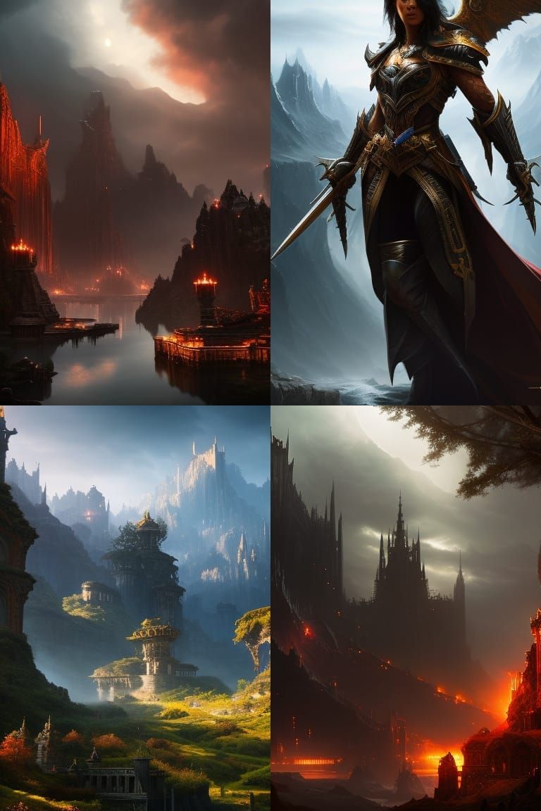 Fantasy Monk with Black Painted Face in Dark Fantasy Style