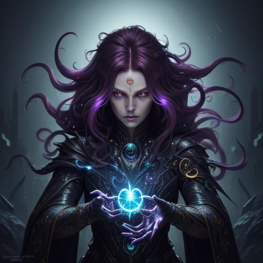 Futuristic Alien Medusa Twins in Digital Art