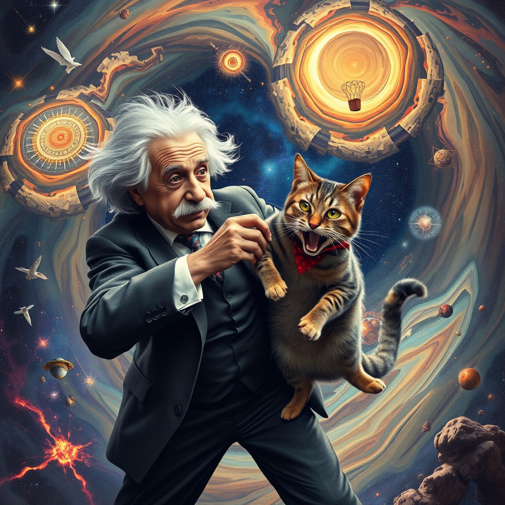 Einstein Wrestles Schrodinger's Cat in Surreal Space-Time