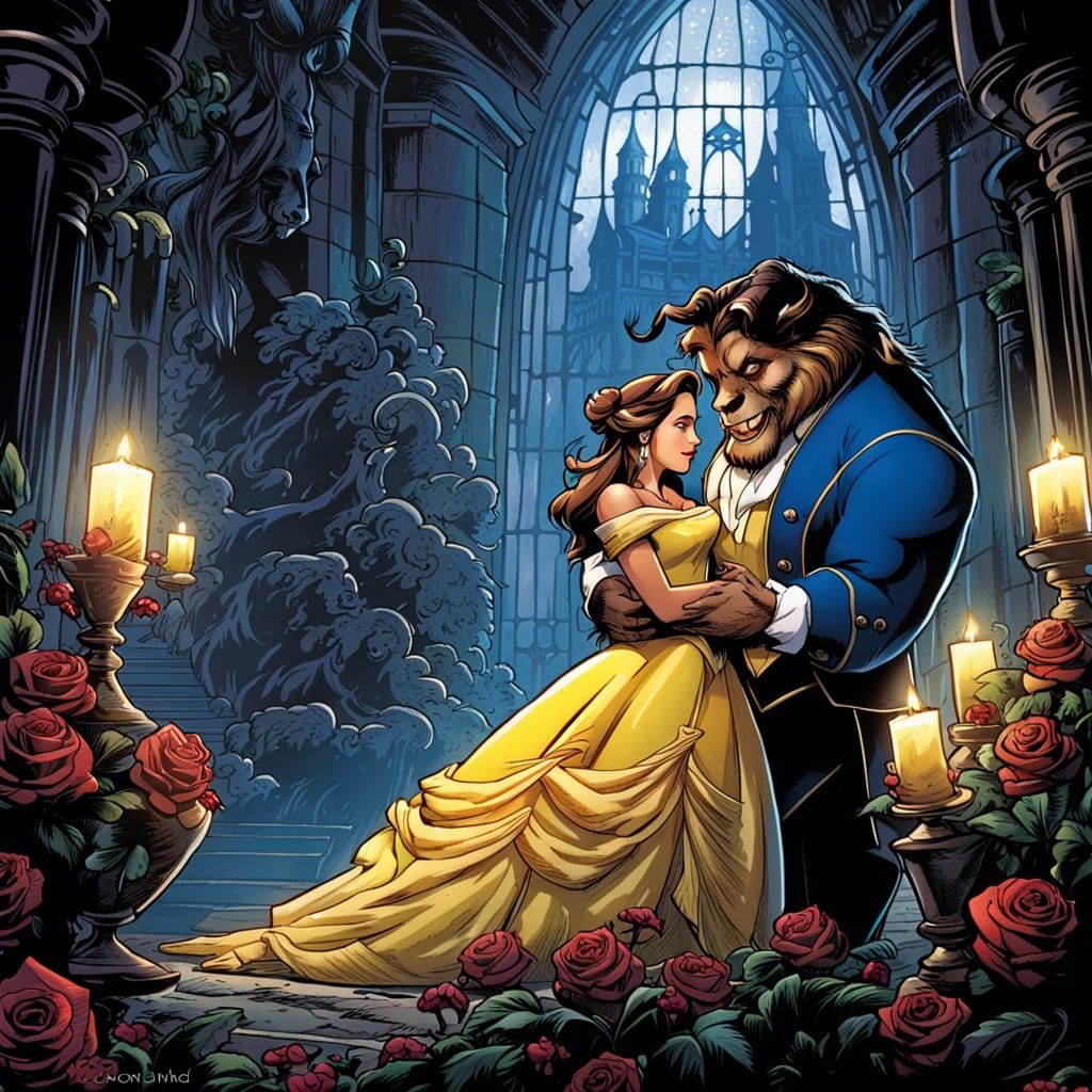 Beauty and the Beast Comic Book Art