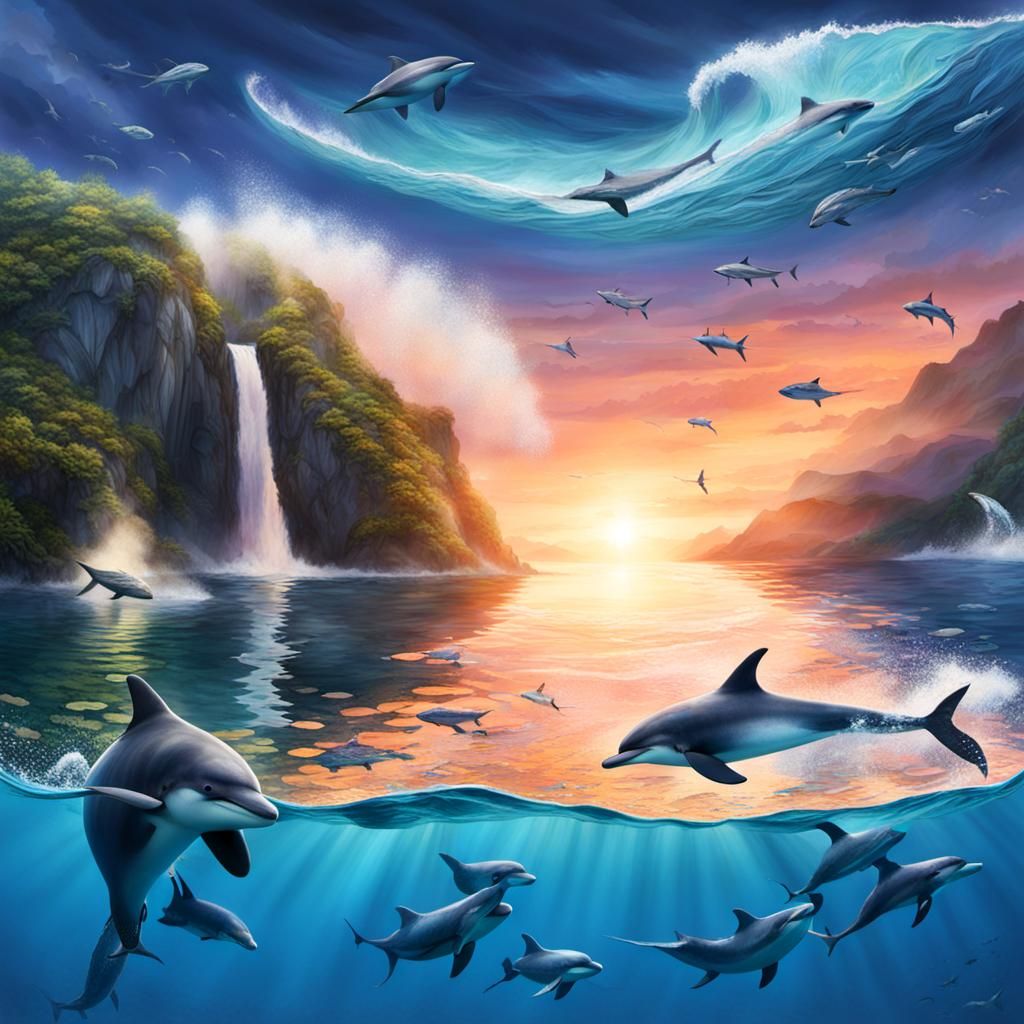 AI Image of a Dolphin Swimming
