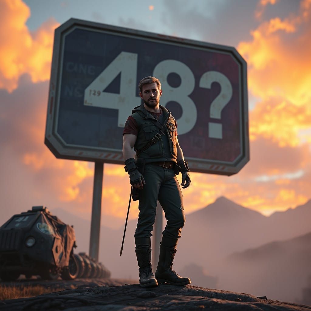 JD Vance in Front of a Mysterious Sign with Intricate Detail...