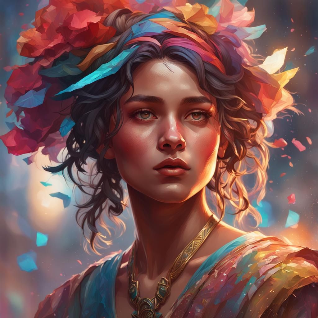 Hyperdetailed Portrait of Girl Dancer in Art Nouveau Style