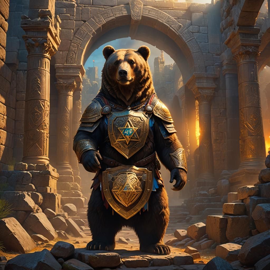 Bear Warrior in Ancient Israeli Ruins