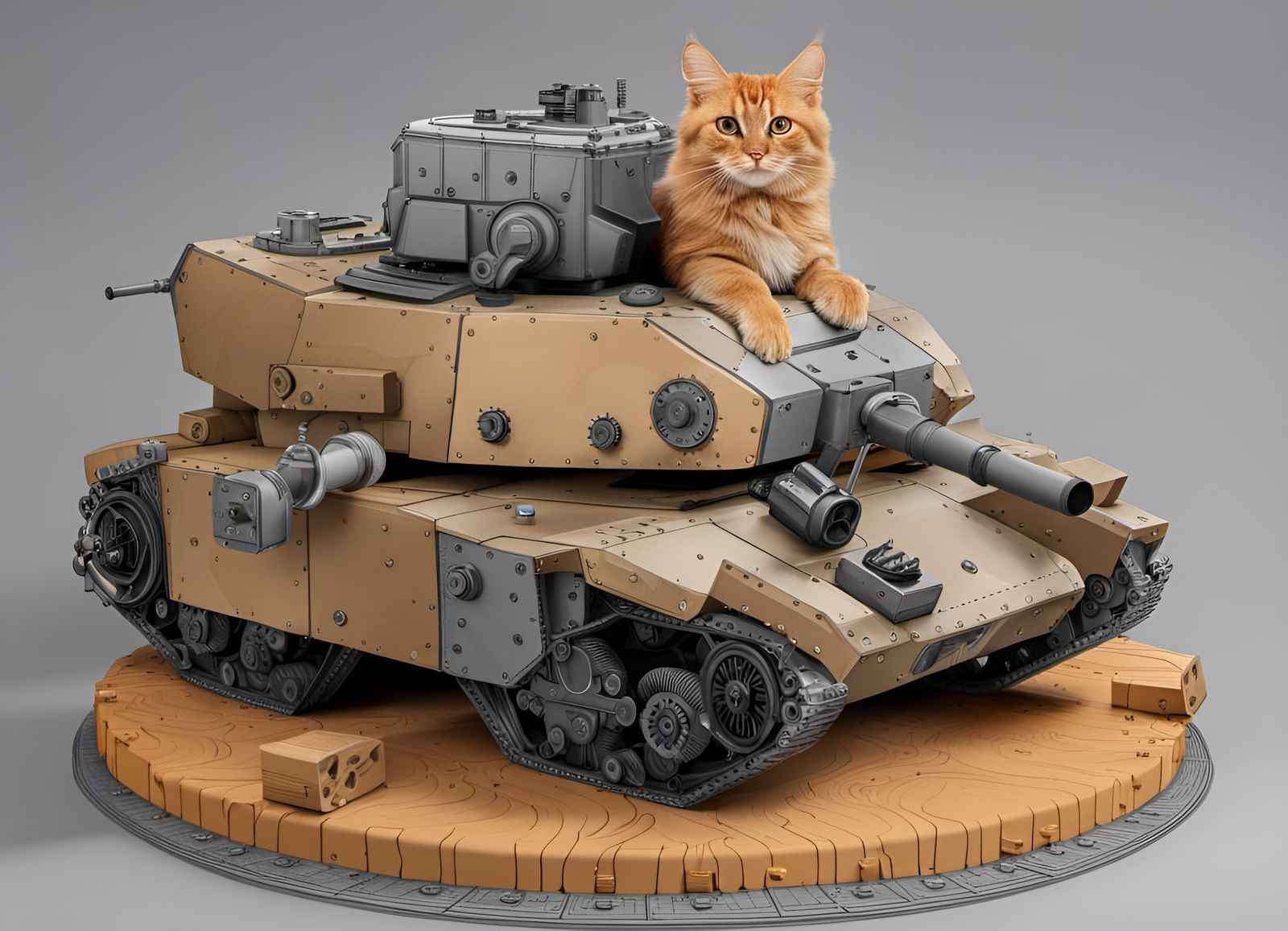 Cat in a DIY Cardboard Tank