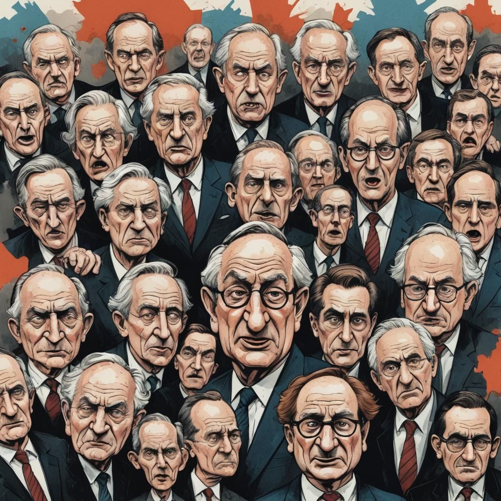 Satirical Cartoon of Bumbling Politicians in Parliament