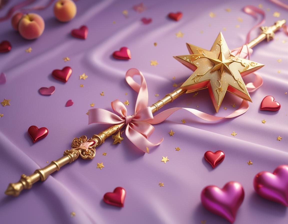 Hyperrealistic Magical Girl Staff in Delicate Pastel Hues