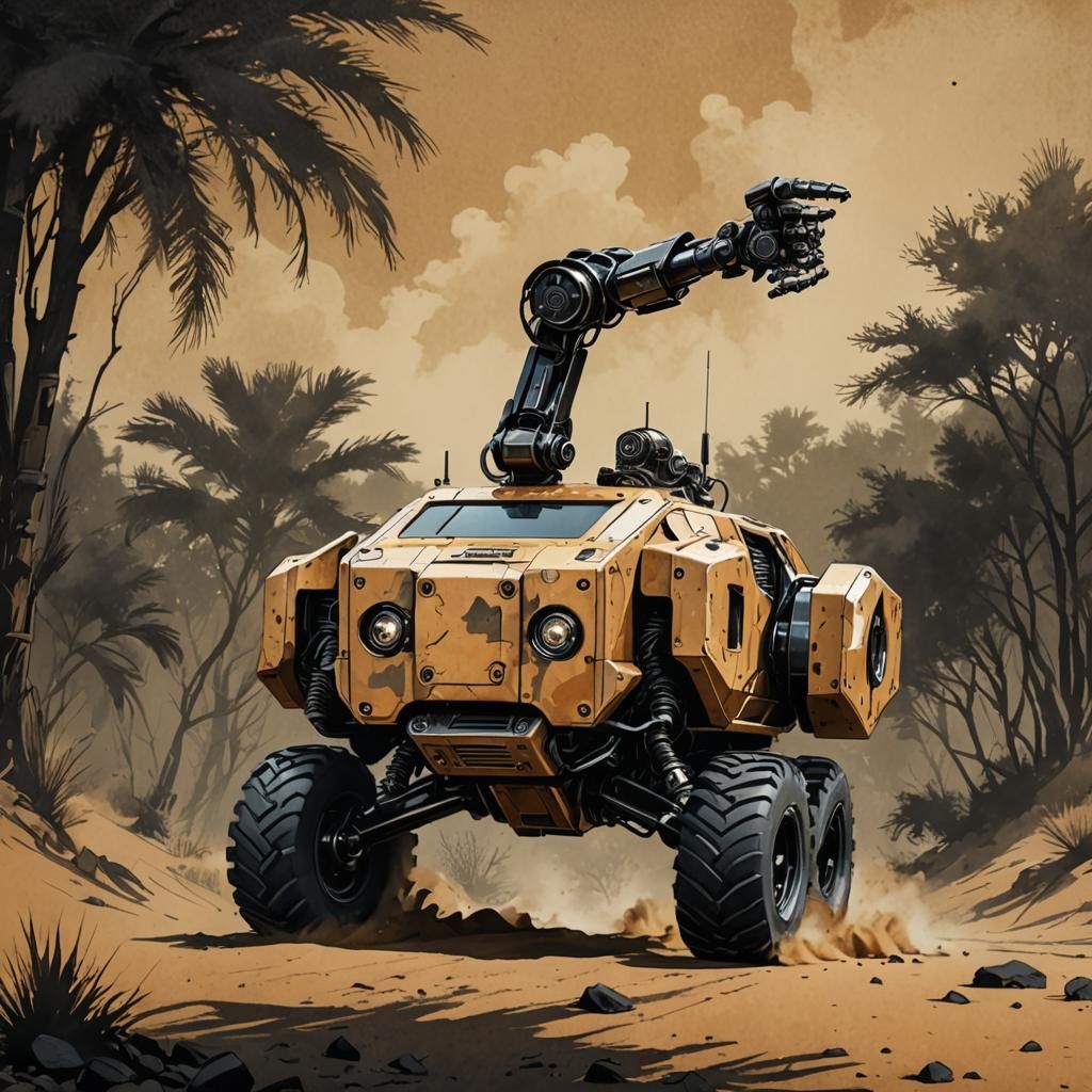 Retro-Future Robot in Art Deco Style