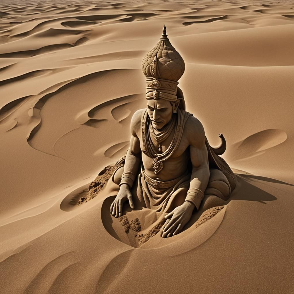 Sand Genie Rising from Desert