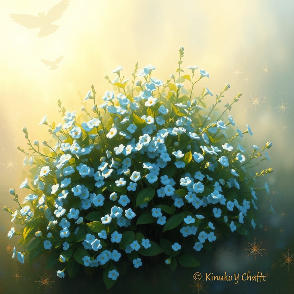 Enchanted Forget-Me-Nots in Painterly Style