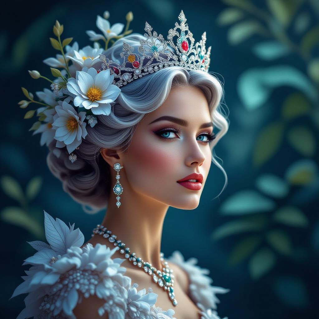 Abstract Nature Queen: Detailed AI Vision