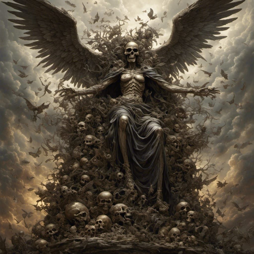 Hyperrealistic Angel of Death