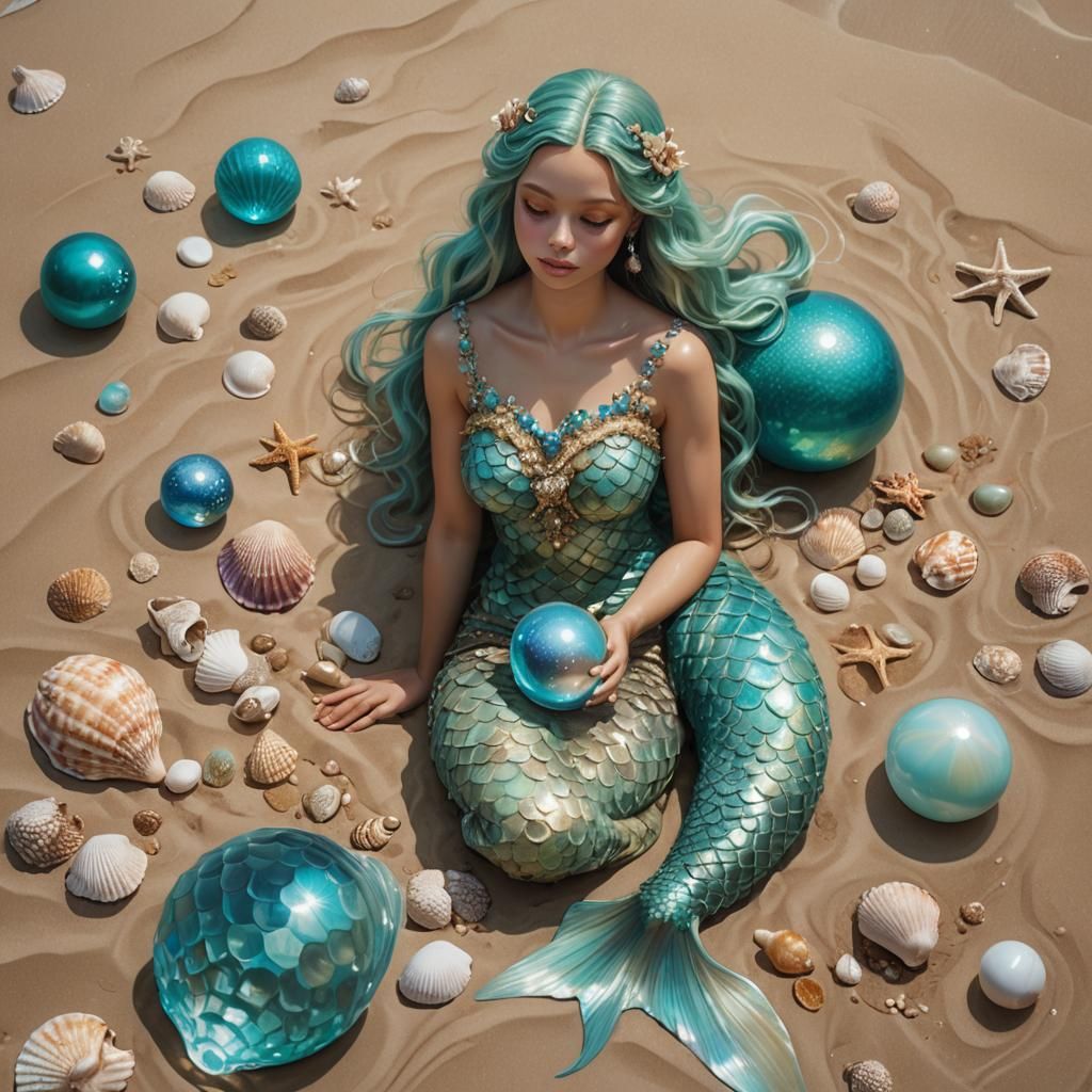 Mermaid's Perfume: Fantasy Beach Art in Hyperrealism