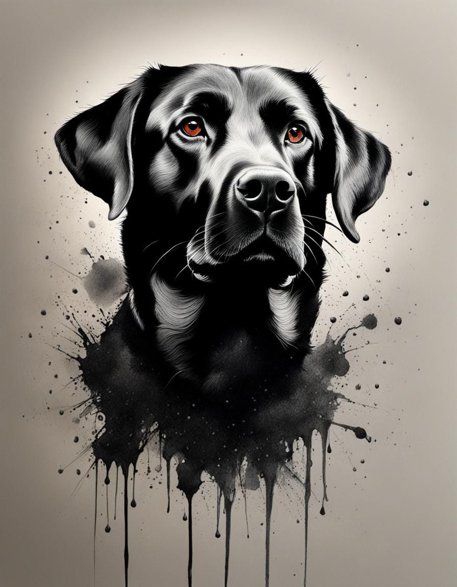 Minimalist Charcoal Sketch of a Labrador Retriever