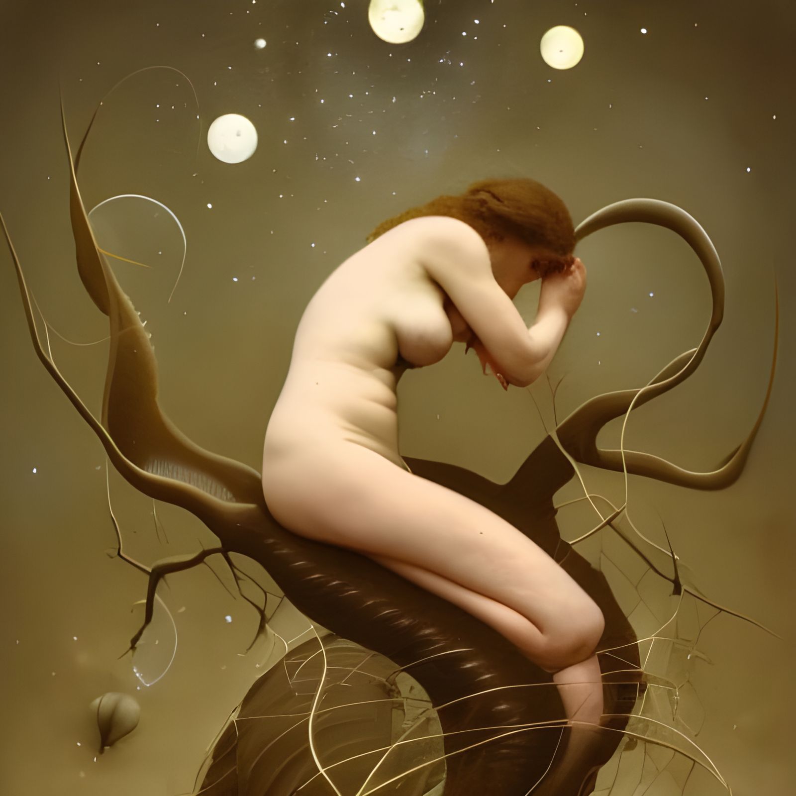 Surreal Earth with Cyborg Squid and Alien Tech