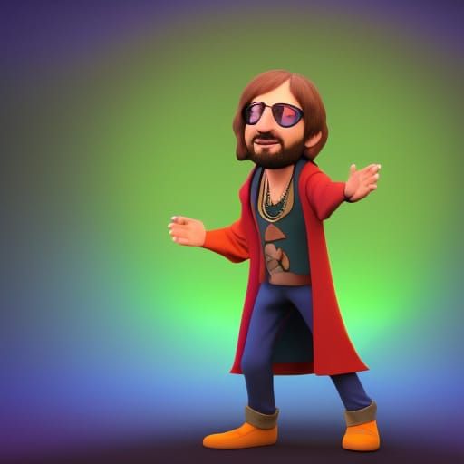 Ringo Starr as Hippie Wizard: 3D Digital Art