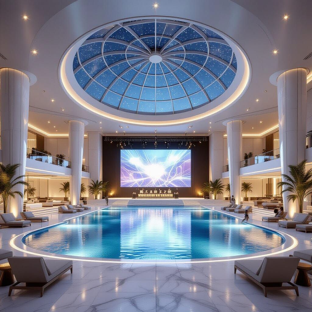 Ultra-Luxurious Beach Club and Arena Architectural Photograp...