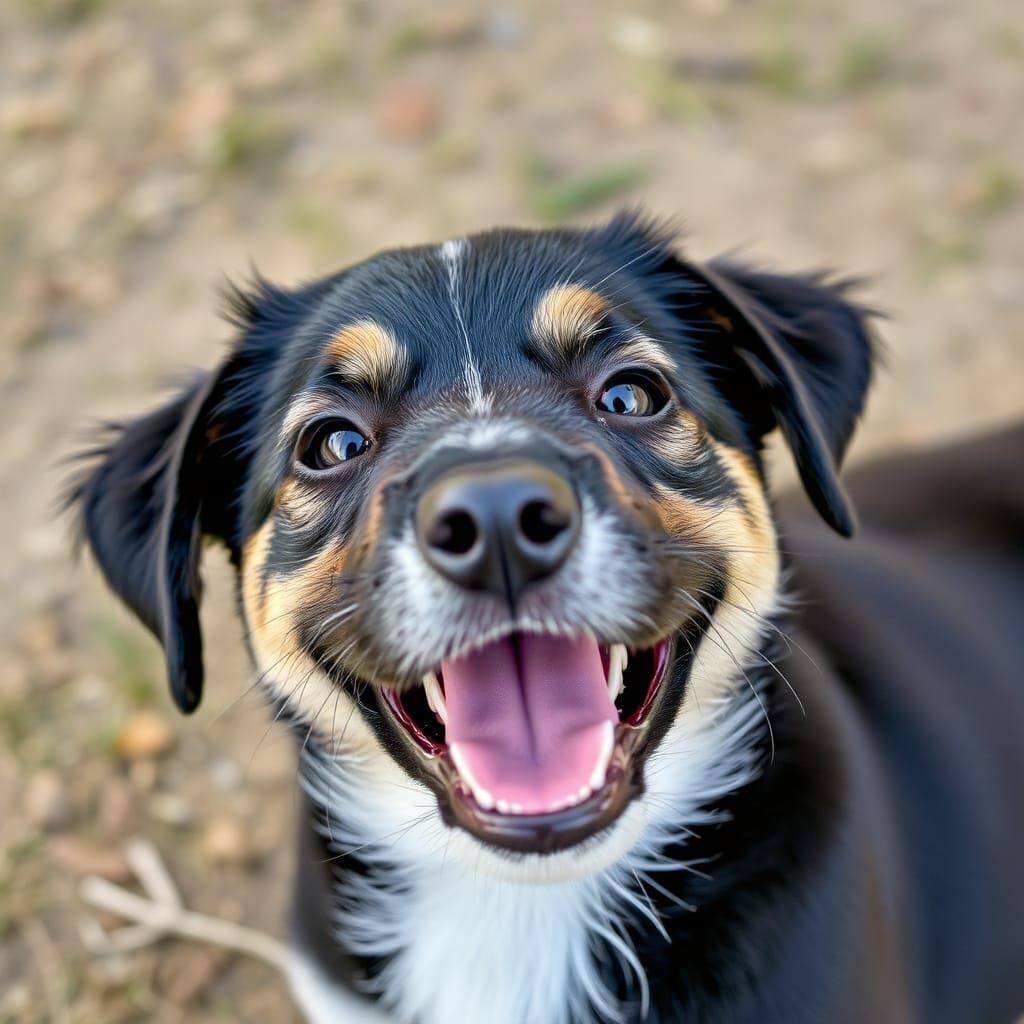 Joyful Puppy Portrait in Vibrant Colors