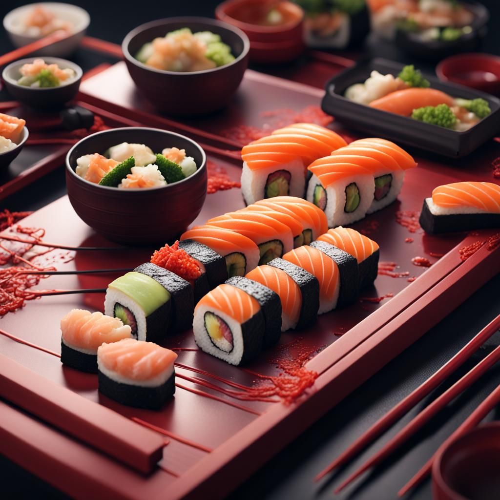 Network Cable Sushi: Detailed Digital Matte Painting