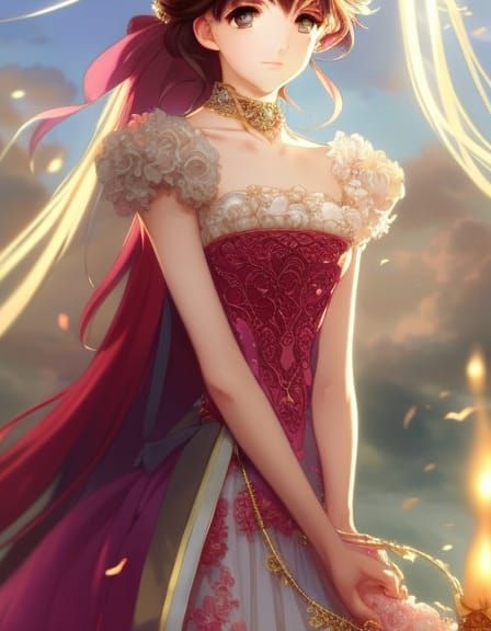 Gorgeous Anime Princess Portrait in Hyperrealistic Style