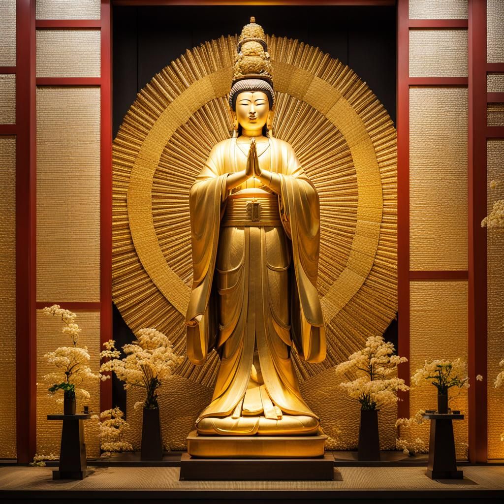 Golden Kannon Statues at Sanjusangendo Temple, Kyoto