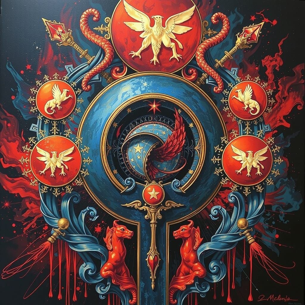 Abstract Swirling Red Tones