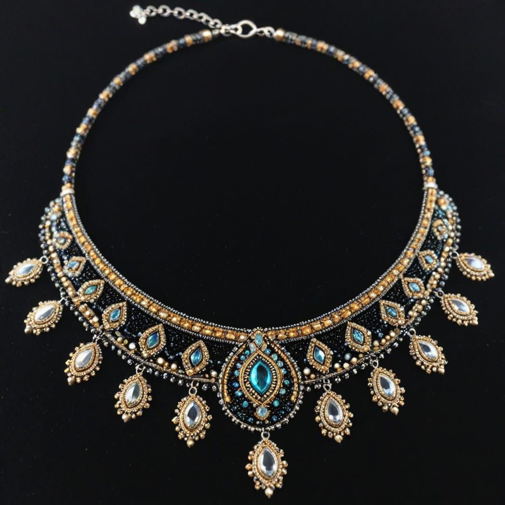 Ethereal Bohemian Beadwork on Velvet