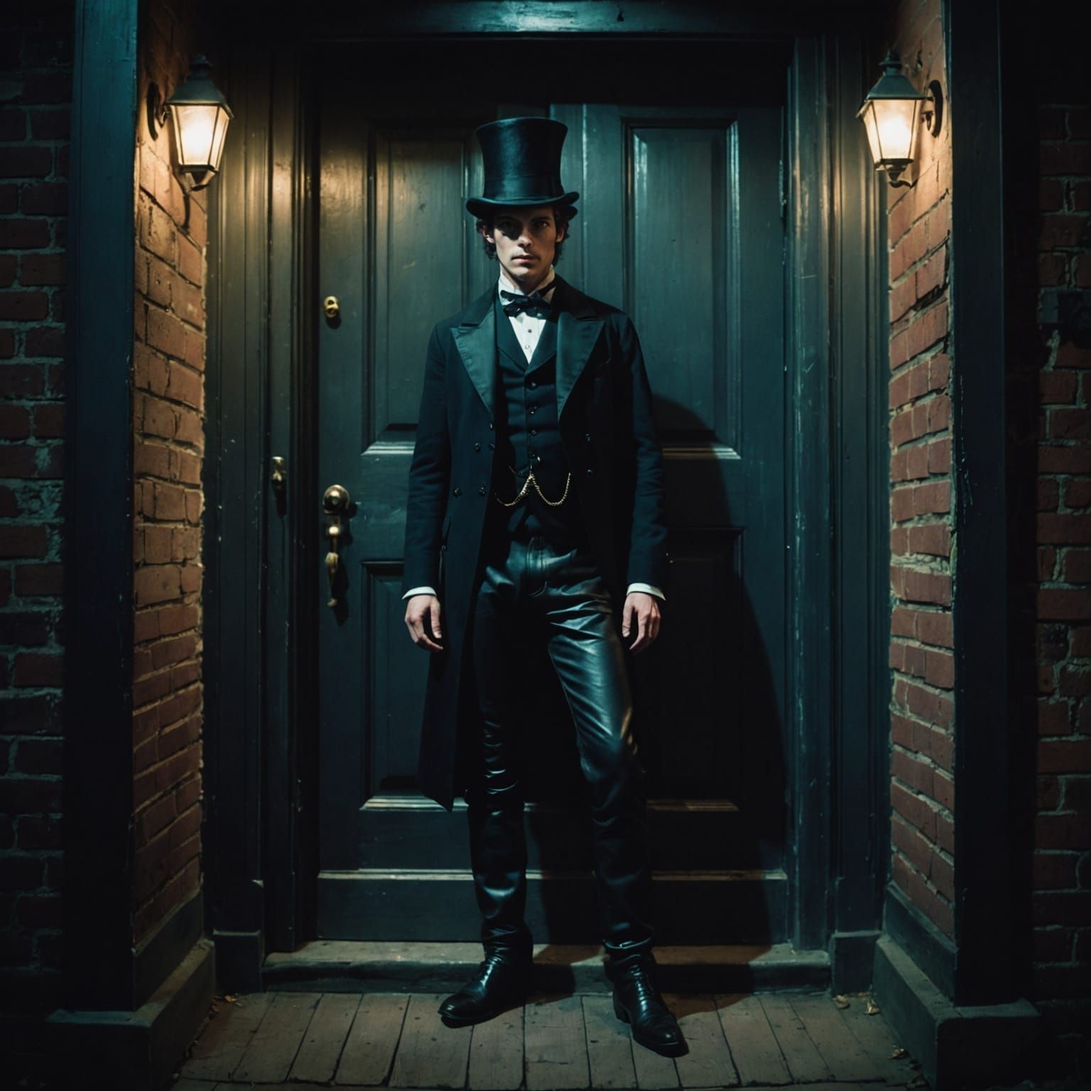 Eerie: Man at Haunted House Door, Cinematic Still