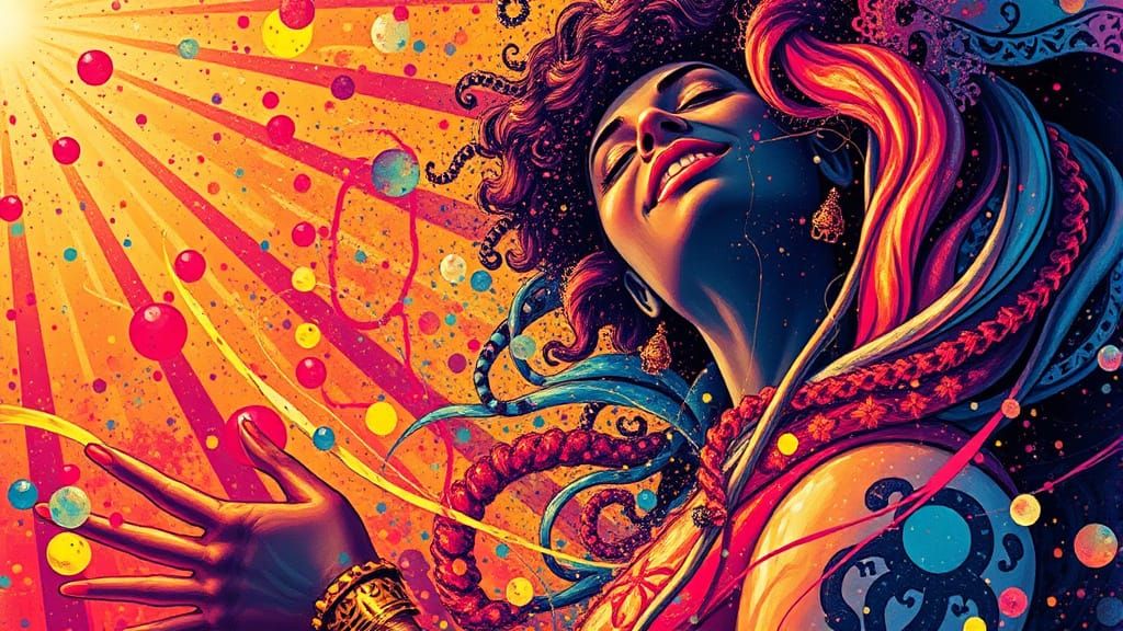 Vorticism Summer Scene in Whimsical HDR Style