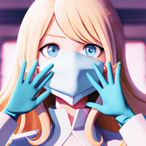 Cute Dentist in Anime Key Visual Style