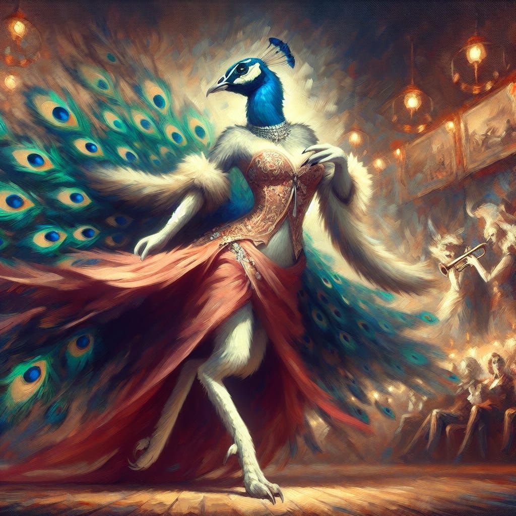 Elegant Burlesque Peacock Masterpiece