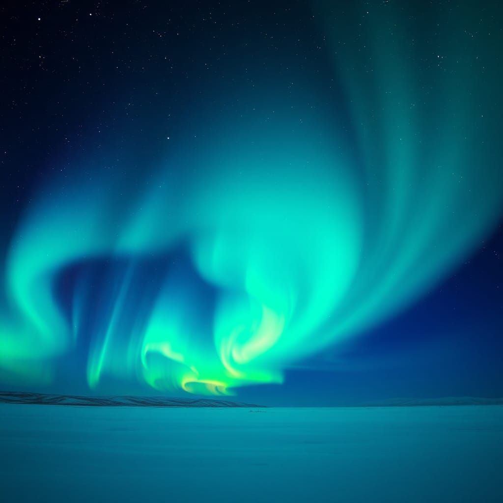 Majestic Aurora Borealis in Dreamy Ethereal Style