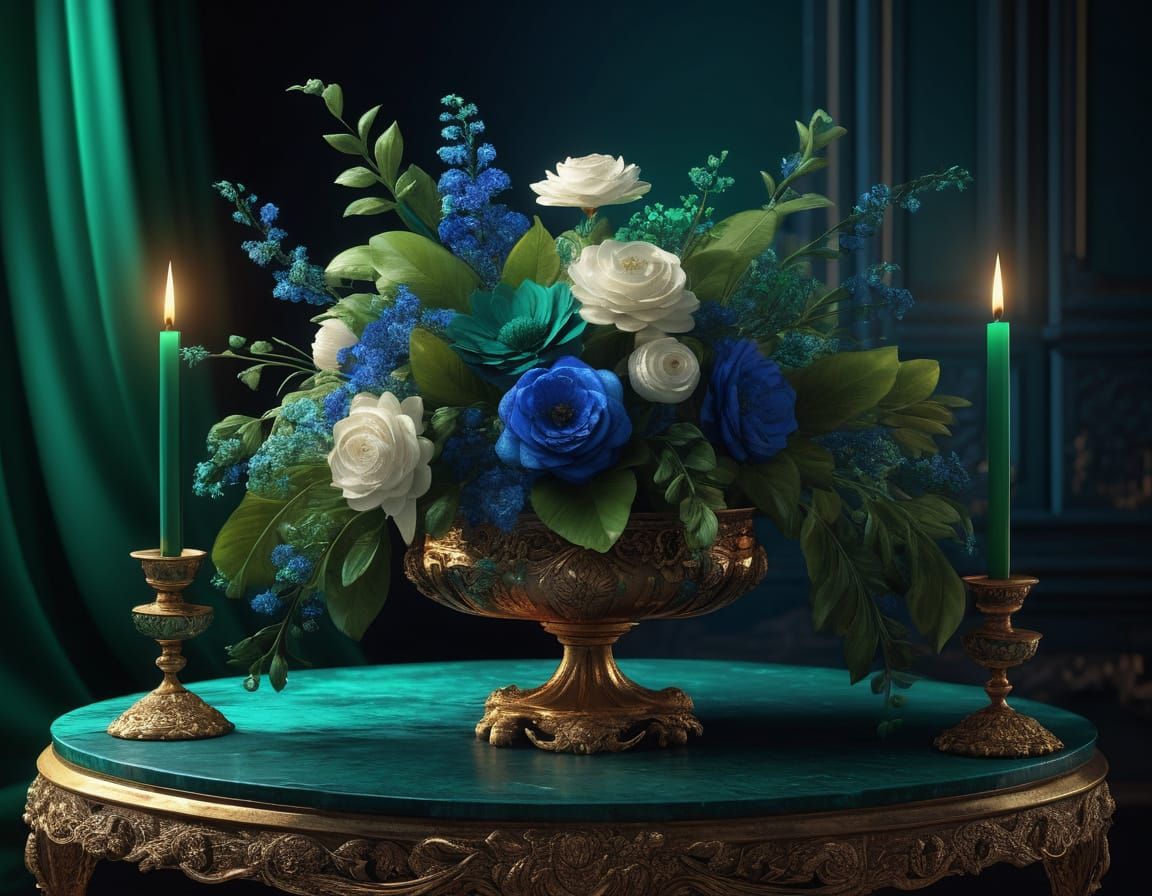 Whimsical Fantasy Centerpiece in Golden Hues