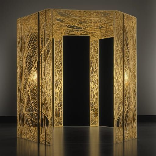Luminous Abstract Sculpture in Elegant Gallery