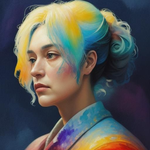 Surreal Impressionist Portrait of an Illusion in Void