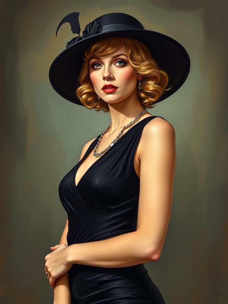 Baroness in Art Nouveau Style of Alphonse Mucha