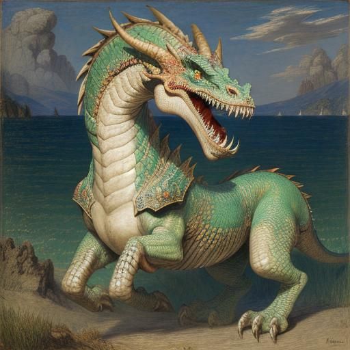 Surreal Dragon in Grotesque Art Style