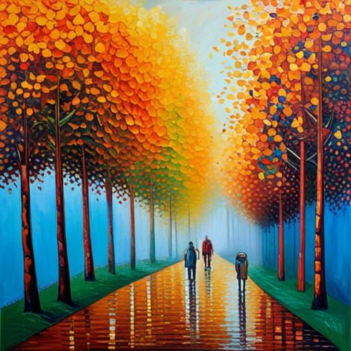 Heaven as Impasto Oil Painting in Expressionist Style