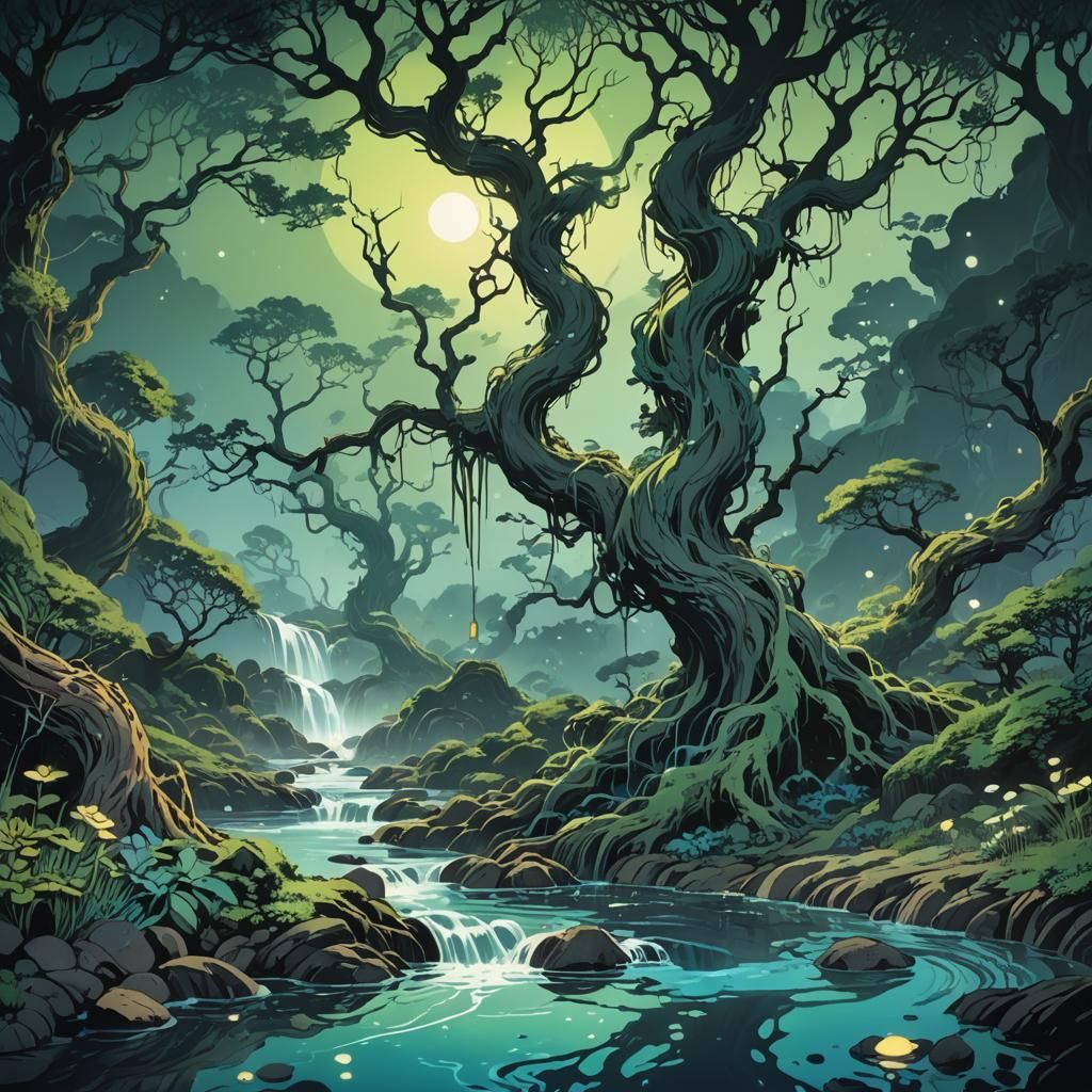 Dr. Monkiefenshmerts Poisons Stream in Miyazaki Style