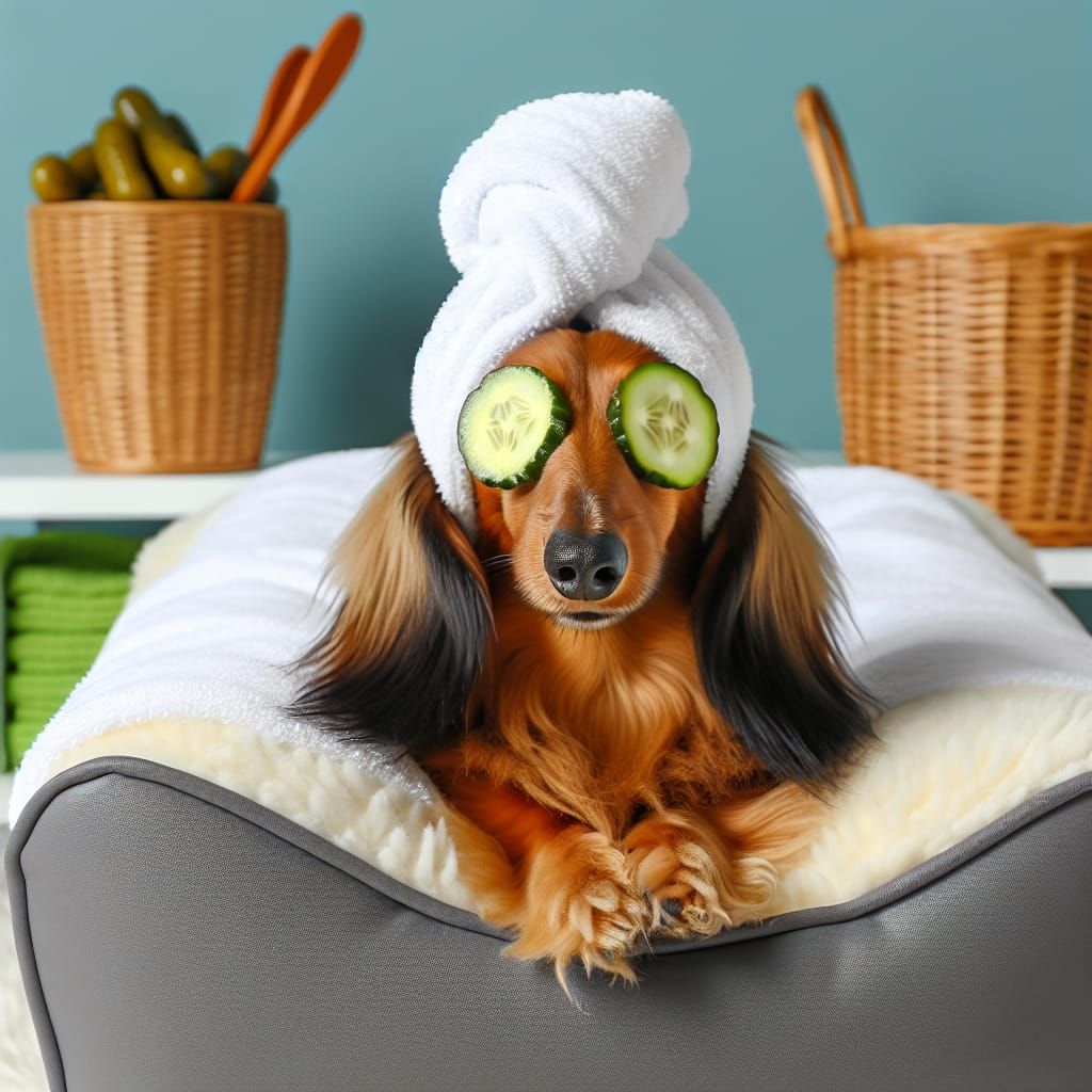 Relaxing Spa Day for Longhaired Dachshund
