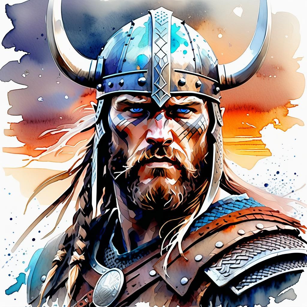 Viking Warrior in Epic Sci-Fi Battle