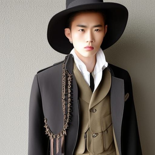 Steampunk Androgynous Figure with Engine Detail