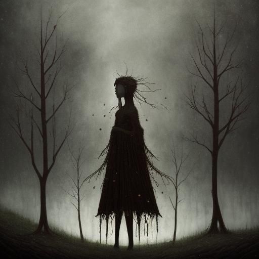 Surreal Scene of Anguish and Despair