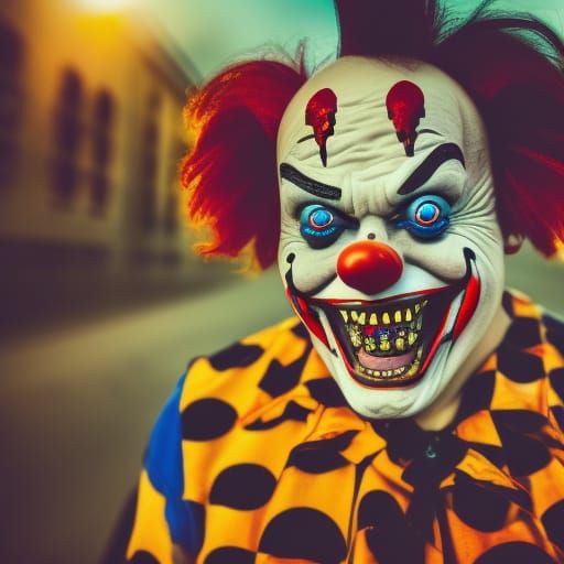 Evil Clown Emerges from Tiny Car