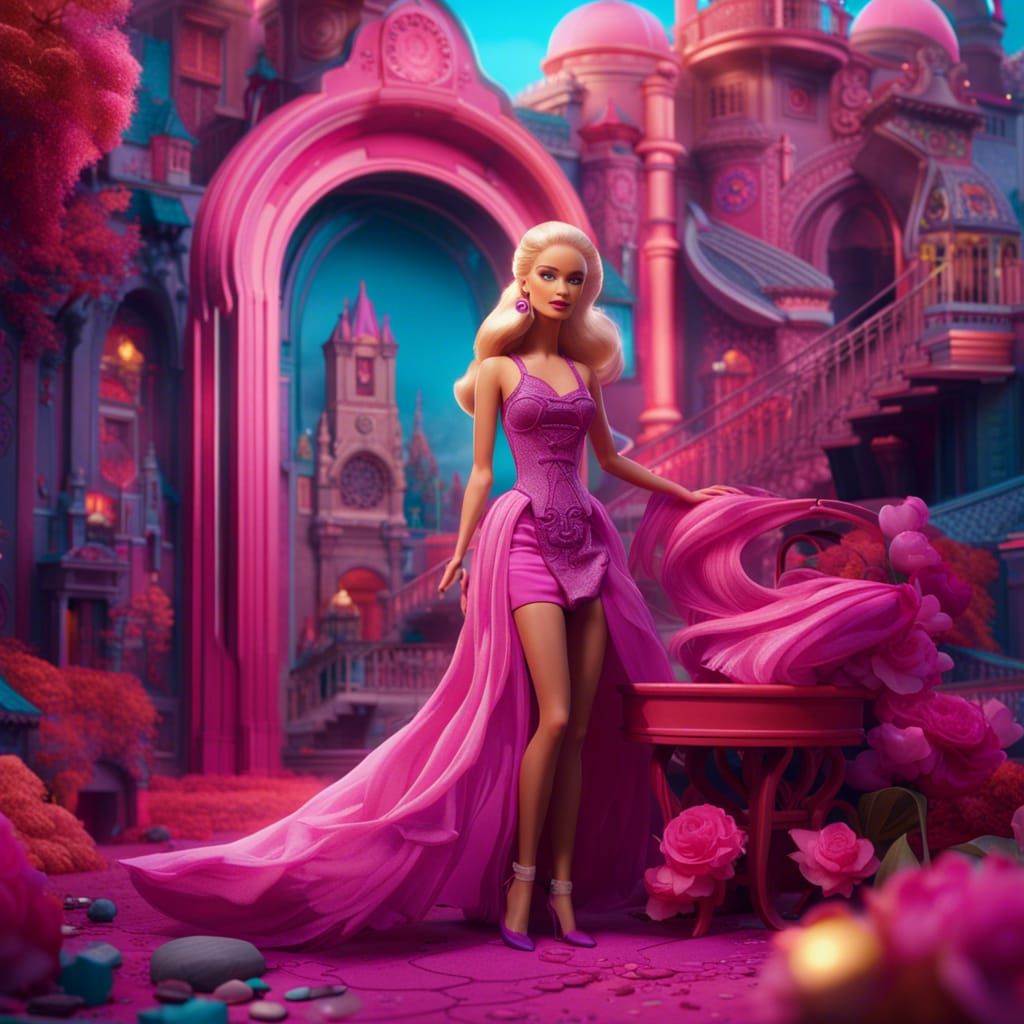 Detailed Matte Painting of Barbie in Fantasy Style