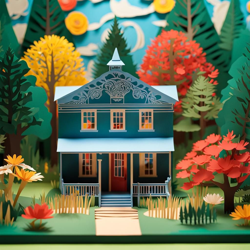 Impressionistic Paper-Cut Animation of Mississippi Town