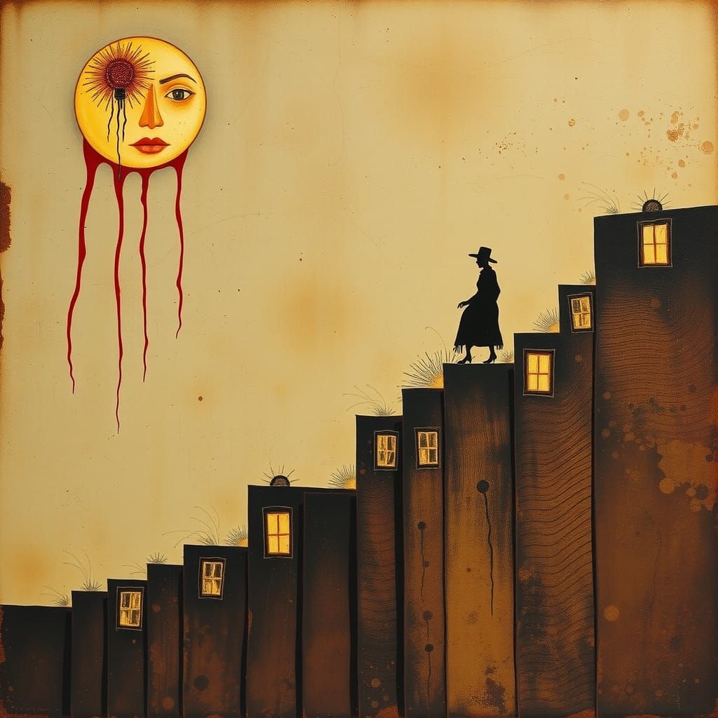 Surreal Border Landscape in Dadaist Style